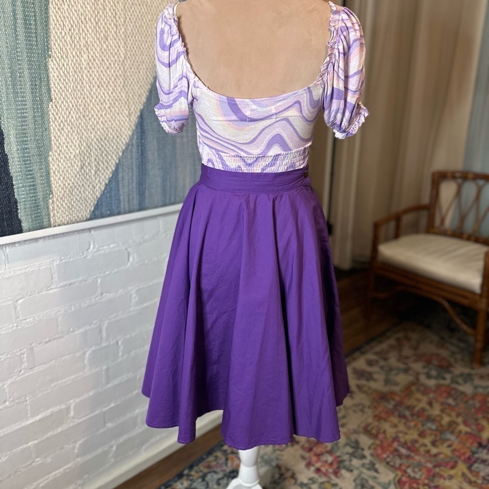 BlackButterfly Purple Full Circle Skirt with Snap and Zipper Closure - Picture 6 of 8